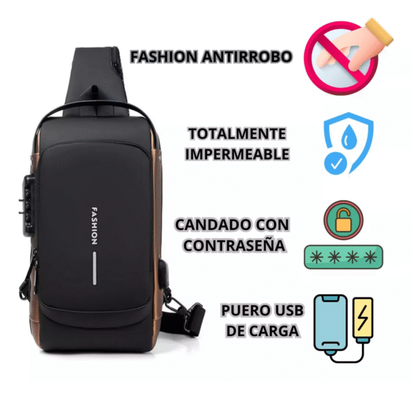 Bolso Bandolera Antirrobo Impermeable