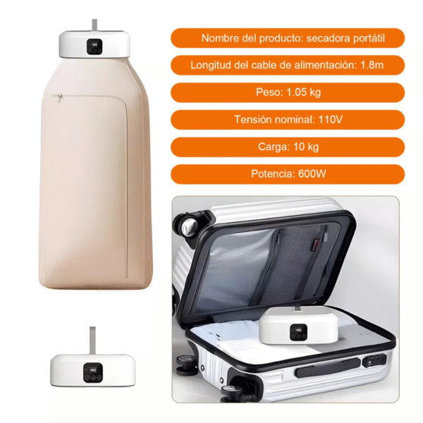 Secadora Portátil Inteligente UV | Compacta, Plegable y Silenciosa