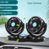 Ventilador Dúo Silencioso para Auto| Doble Flujo de Aire Portátil