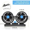 Ventilador Dúo Silencioso para Auto| Doble Flujo de Aire Portátil