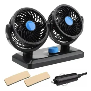 Ventilador Dúo Silencioso para Auto| Doble Flujo de Aire Portátil